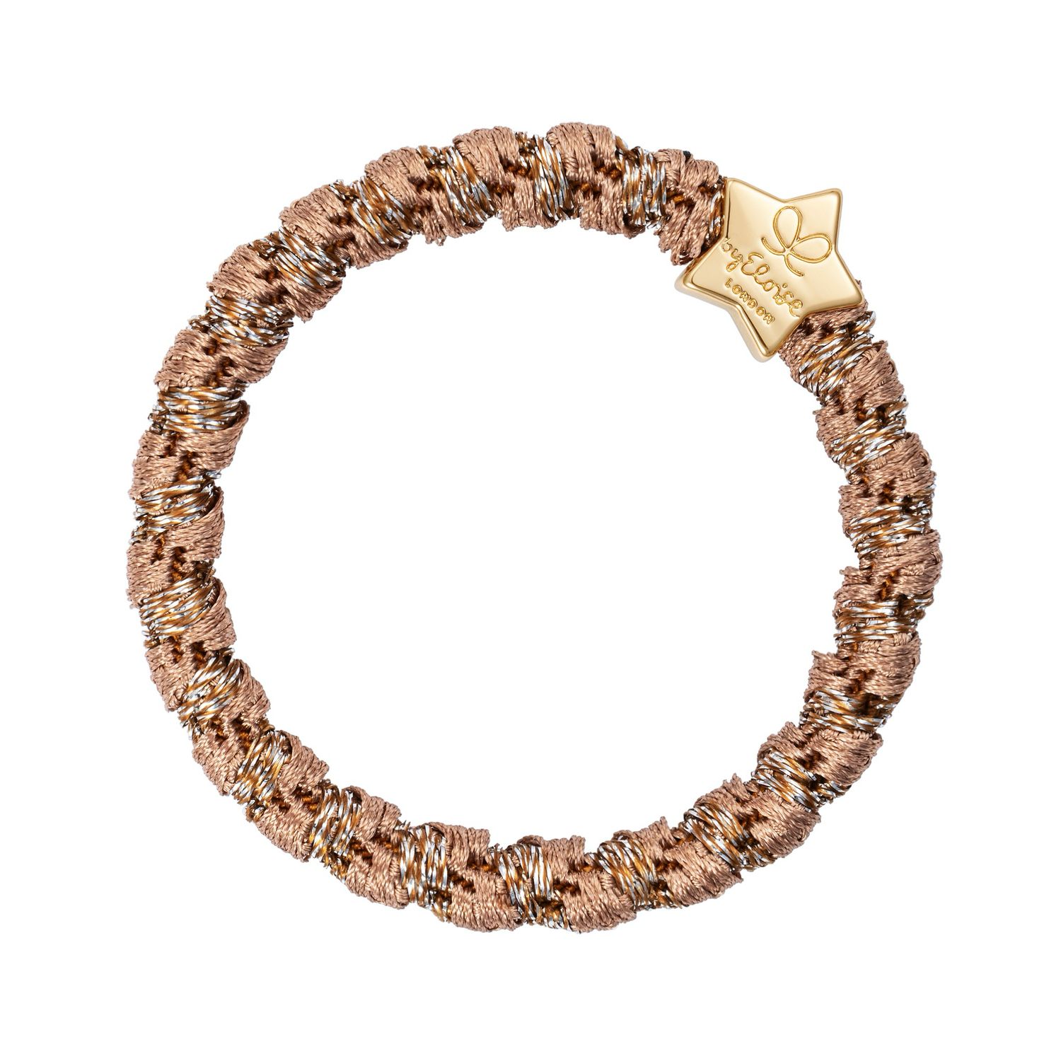 Eloise Haargummi Woven Gold Stern Suede