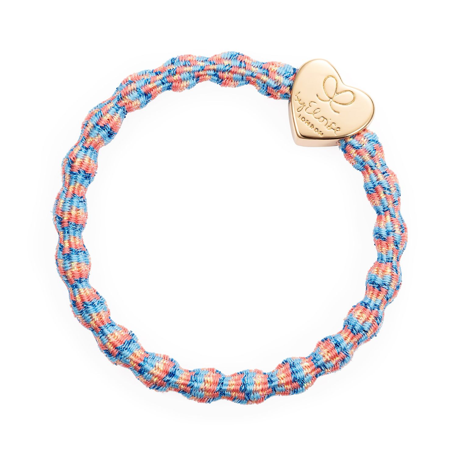 Eloise Haargummi Metallic Gold Herz Coral Reef