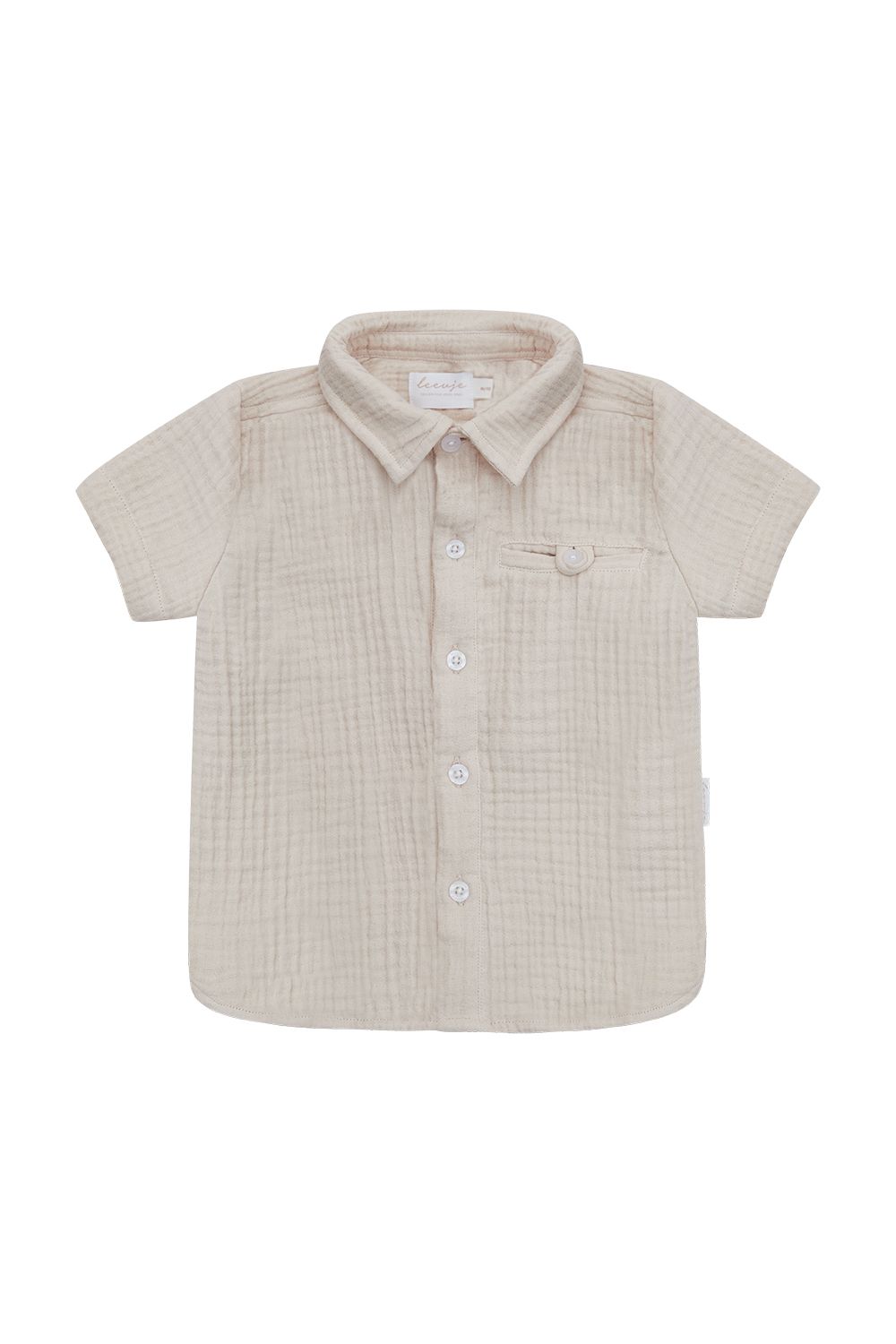 LEEVJE Musselinhemd kurzarm - Cappuccino