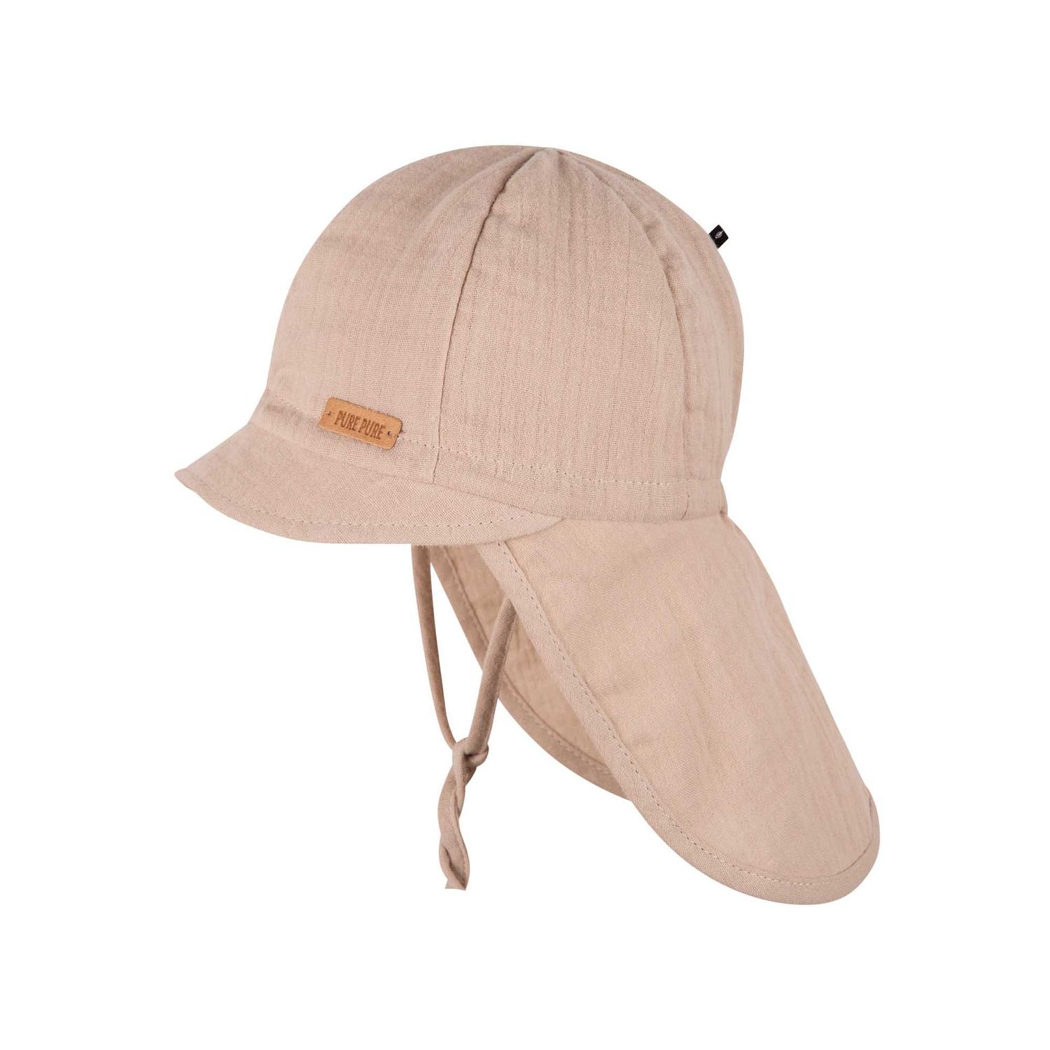 Pure Pure Musselinmütze m. Nackensch. - taupe