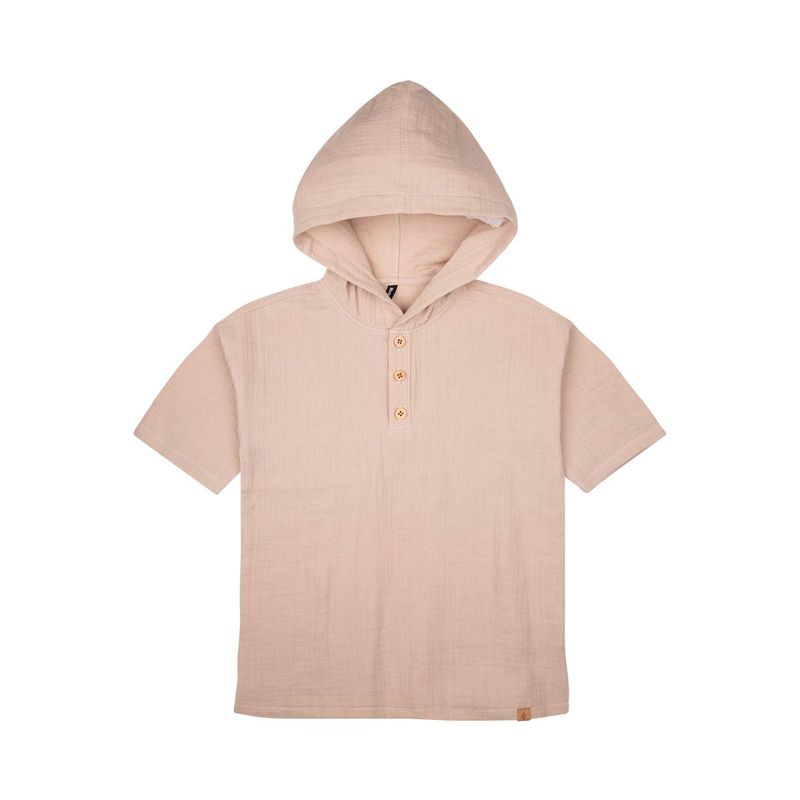 Pure Pure Musselin Kapuzenshirt - taupe