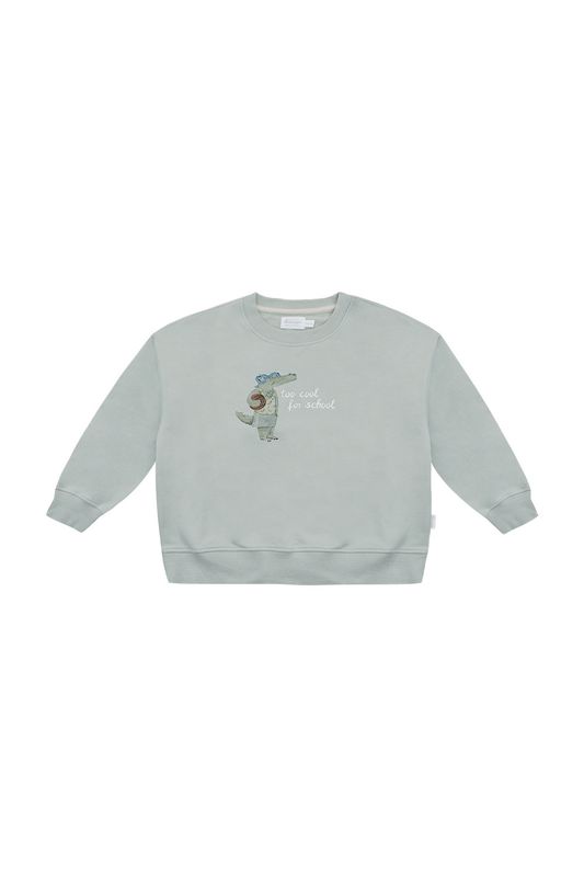 LEEVJE Unisex Sweatshirt - Too cool f. school (soft green) LEEVJE Unisex Sweatshirt - Too cool f. school (soft green)