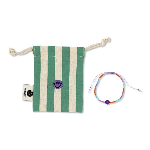 Perlenarmband Smile lila/orange