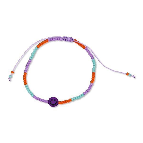 Perlenarmband Smile lila/orange