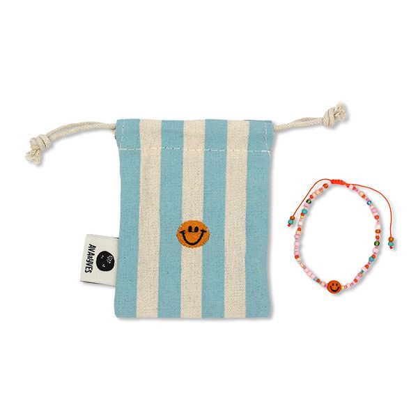 Perlenarmband Smile rosa/orange