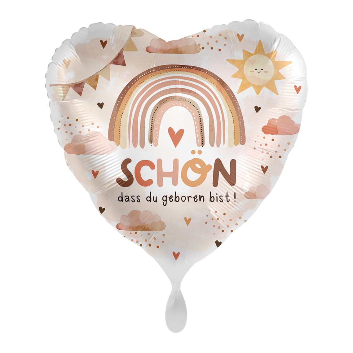 Premioloon Ballon Herz - Schön, dass du geboren bist