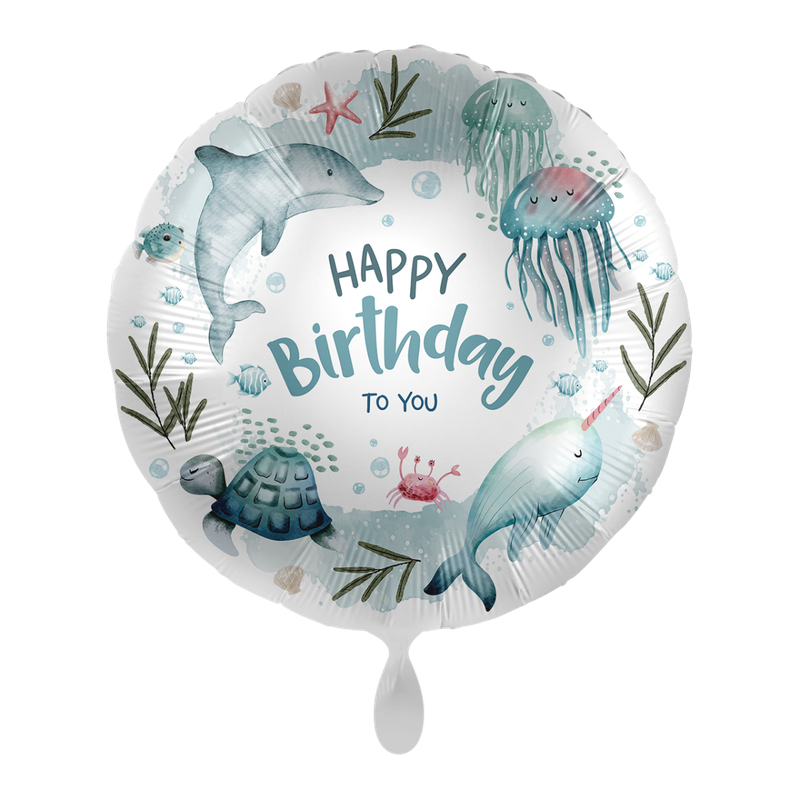 Premioloon Ballon Meereswelt - Happy Birthday Premioloon Ballon Meereswelt - Happy Birthday