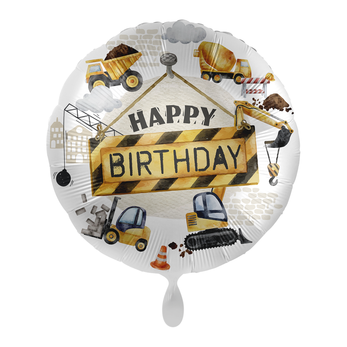 Premioloon Ballon Baustelle - Happy Birthday