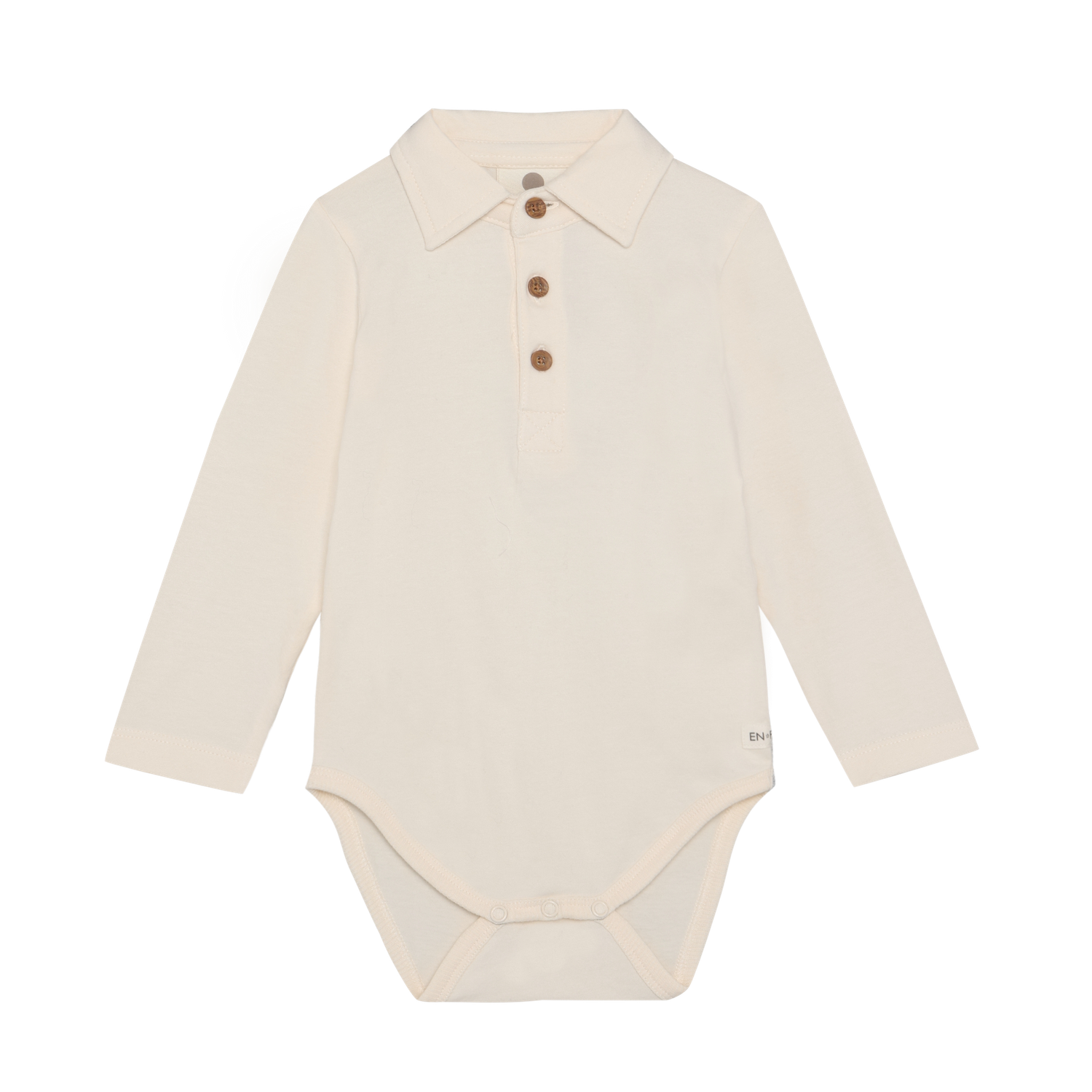 EN FANT Body Langarm Polo - Ivory