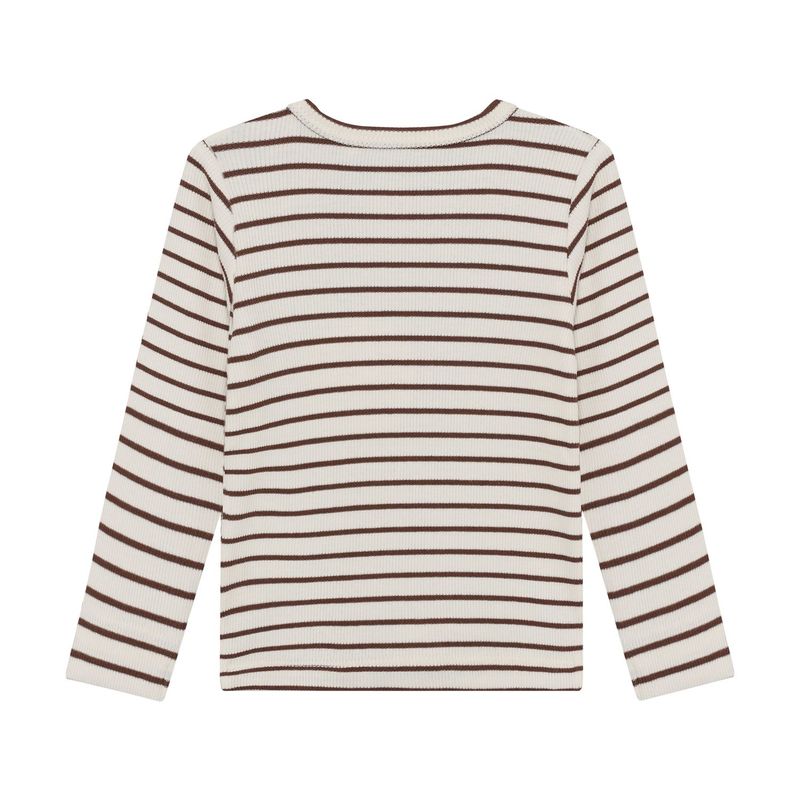 EN FANT Langarmshirt rib stripe - chestnut