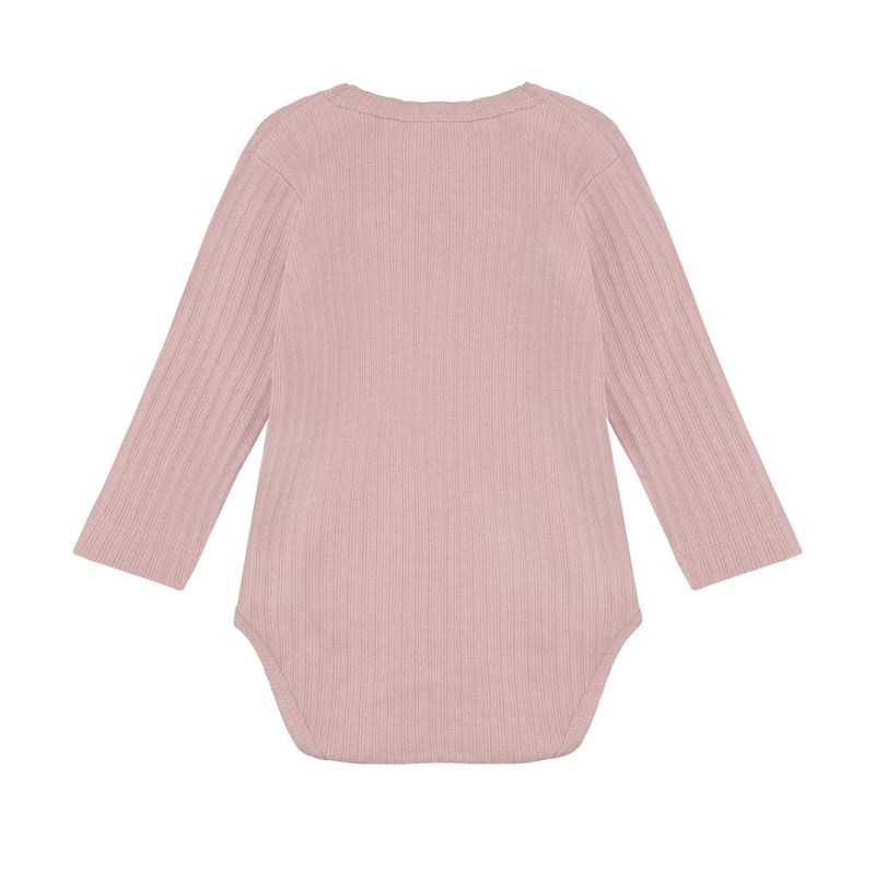EN FANT Body Langarm Pointelle - rose