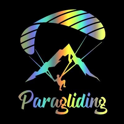 Autoaufkleber "Paragliding in den Bergen"