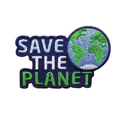"Save The Planet" Sticker zum Aufbügeln