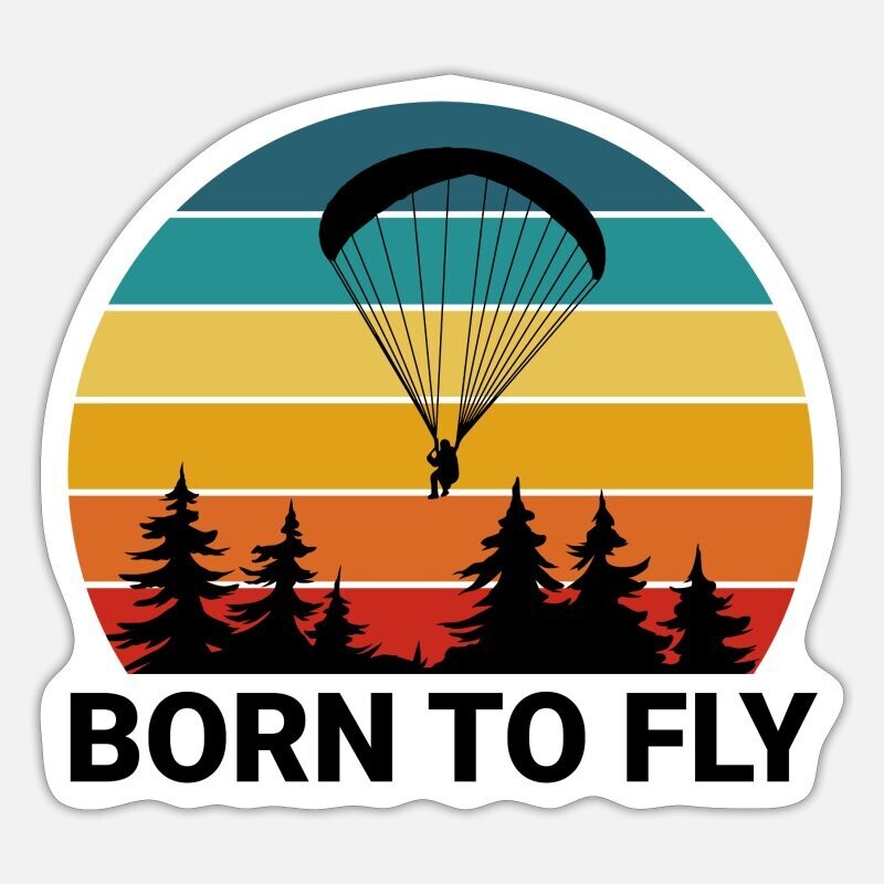 Sticker "Paragliding - Born to Fly"