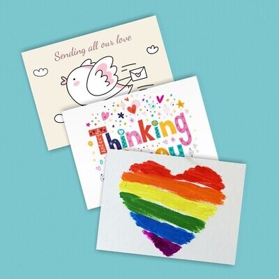 Postcards 148 x 105mm 350gsm, Gloss Laminated on Picture Side,  Silk on Reverse