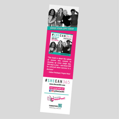 Bookmarks 55 x 210mm Single Sided 350gsm, Gloss Laminated