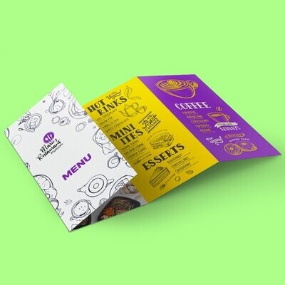 8-page DL Menus 130gsm Glossy