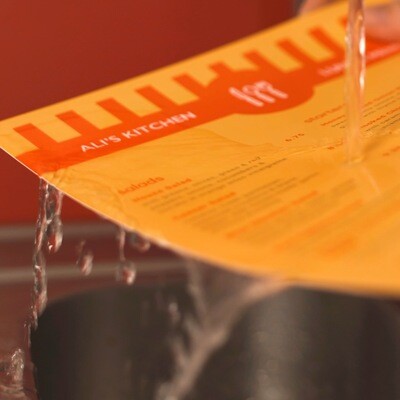 210mm Square Easy-Clean Menus, Double Sided