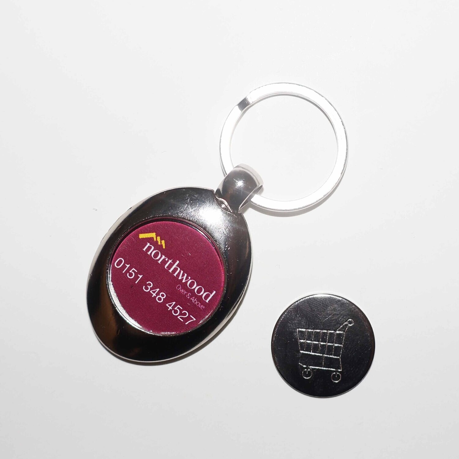 Metal Keyrings 25mm diameter with Magnetic Trolley Coin