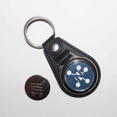 Metal Keyrings 25mm diameter with Magnetic Trolley Coin and Fob
