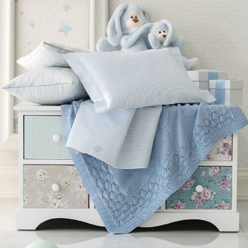 Completo Lenzuola Culla Passeggino Blumarine baby art. Marina, Colore: celeste