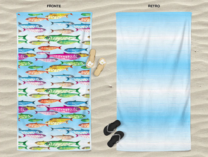 Telo mare Microfibra double face 100x170 dis. Aquarium