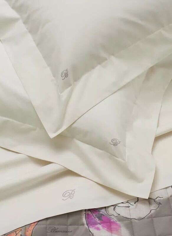 Completo Lenzuola Matrimoniale Blumarine home in Percalle di Cotone art.Blu Valentina