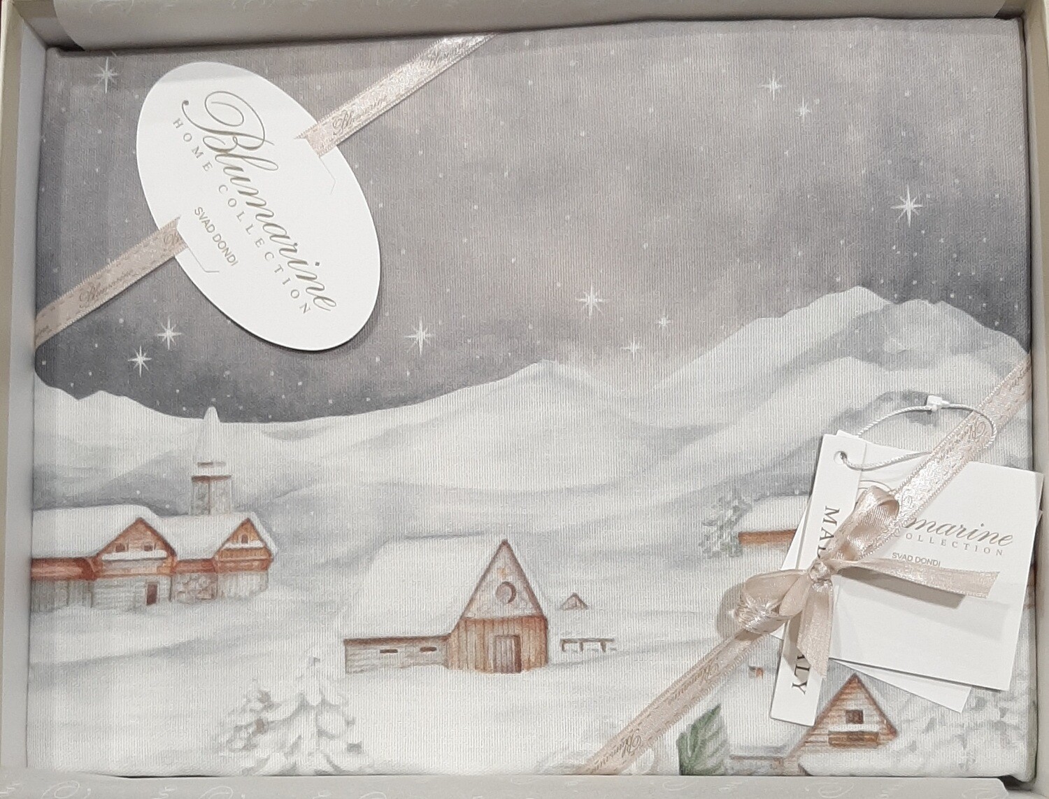 Tovaglia Natale 170x360 x18 posti Blumarine art. Neve