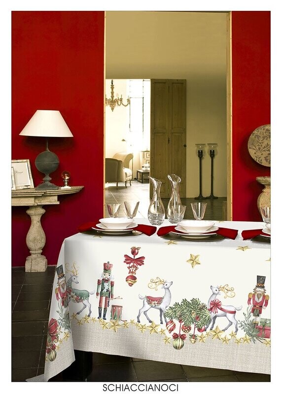 Tovaglia Natale Tessitura Randi art. Schiaccianoci 150x320x14posti Tovaglia Natale Tessitura Randi art. Schiaccianoci 150x320x14posti