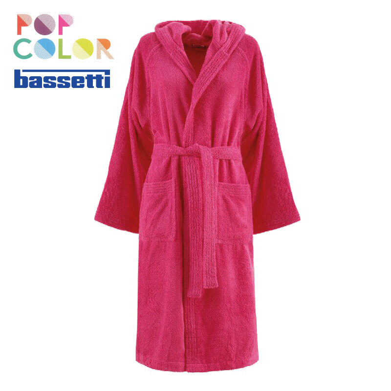 Accappatoio in spugna con cappuccio Bassetti Pop Color Fuxia