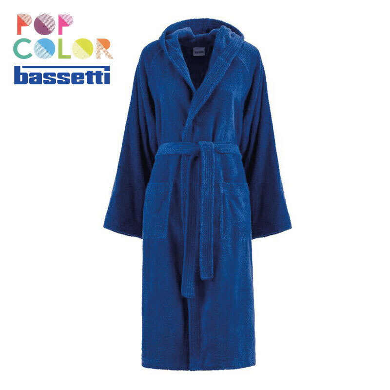 Accappatoio in spugna con cappuccio Bassetti Pop Color Blu Oltremare