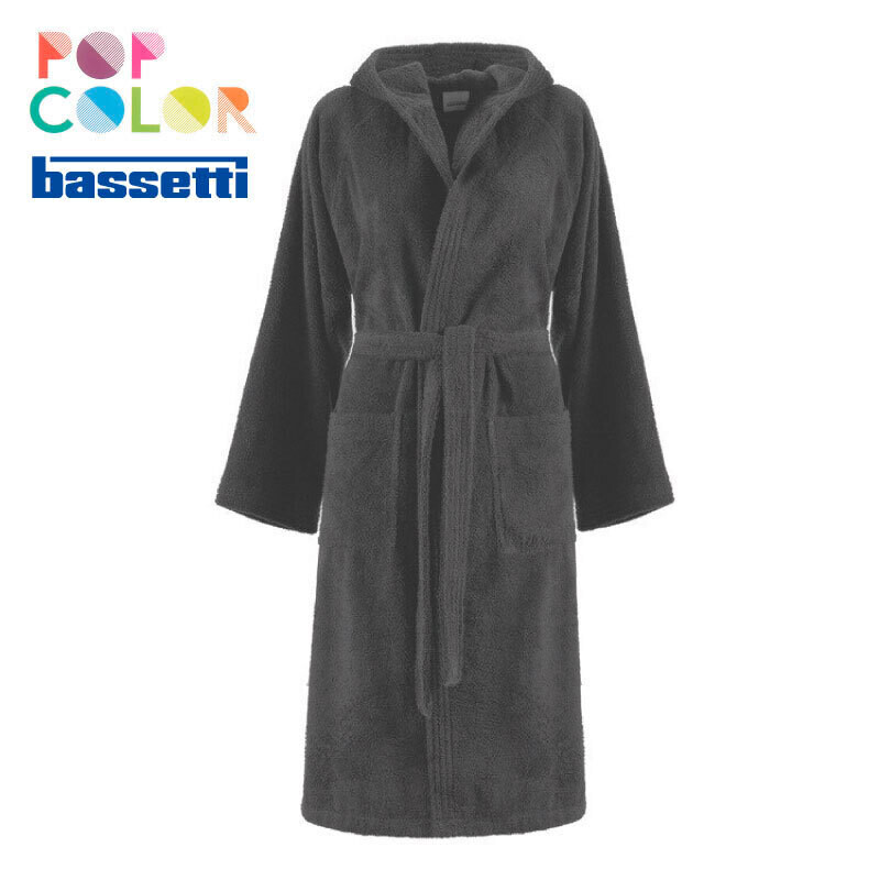 Accappatoio in spugna con cappuccio Bassetti Pop Color Grigio