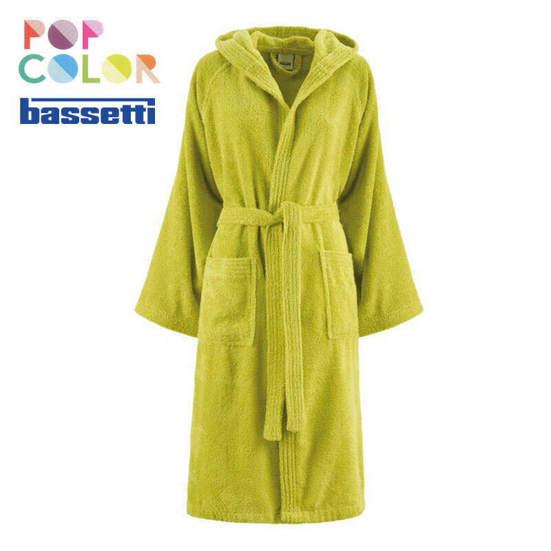 Accappatoio in spugna con cappuccio Bassetti Pop Color Kiwi
