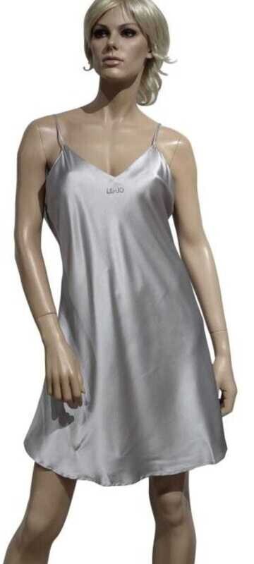 Sottoveste bretellina in Pura Seta Liujo notte con cristalli SW