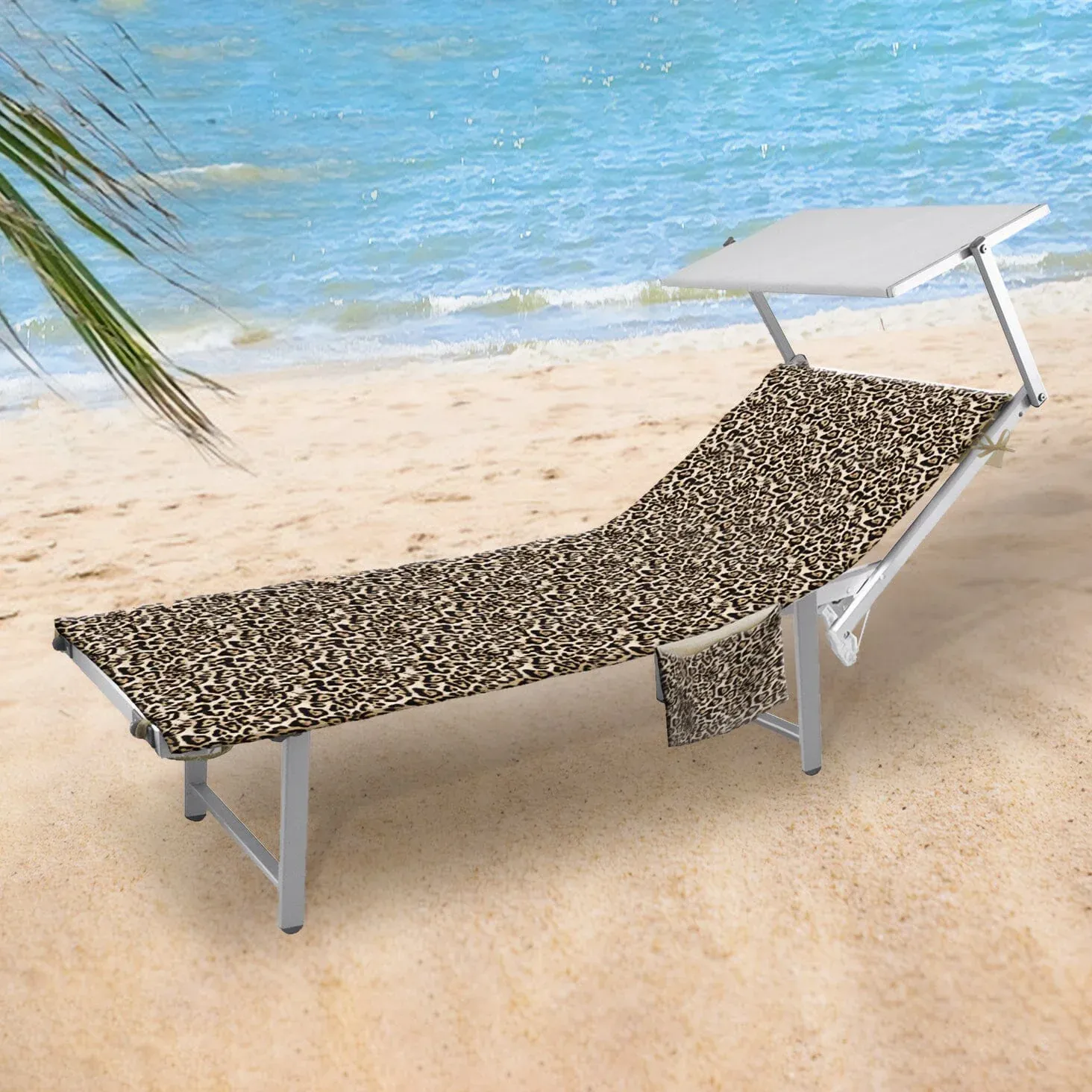 Telo mare Coprilettino in Velour Galtex art. Leopard