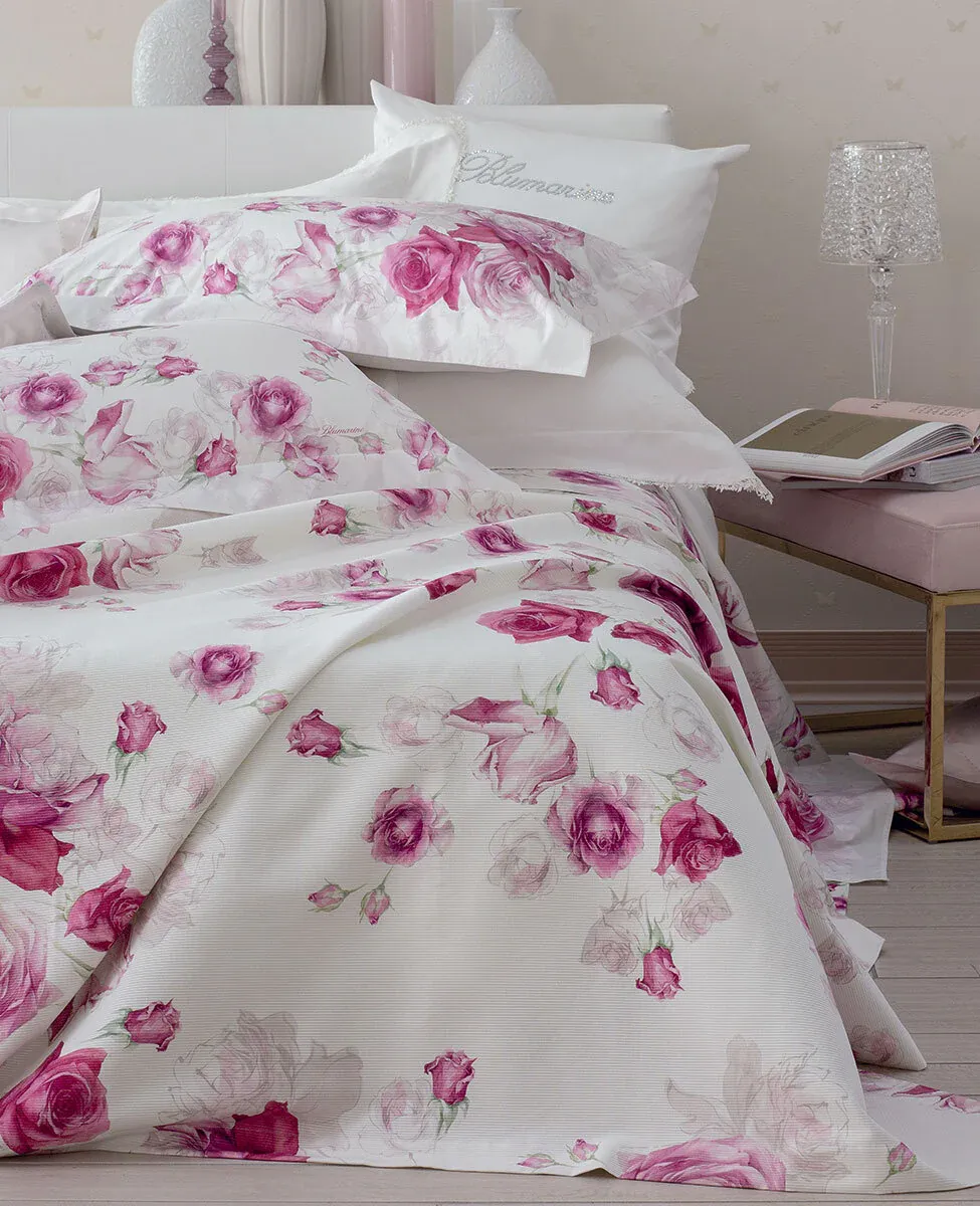 Copriletto trapuntato 100gr. Blumarine art. Rose, colore: rosa