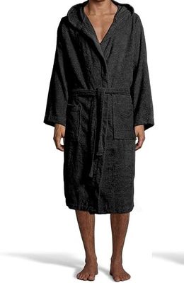 Accappatoio Bassetti Unisex in spugna di Cotone con cappuccio NERO