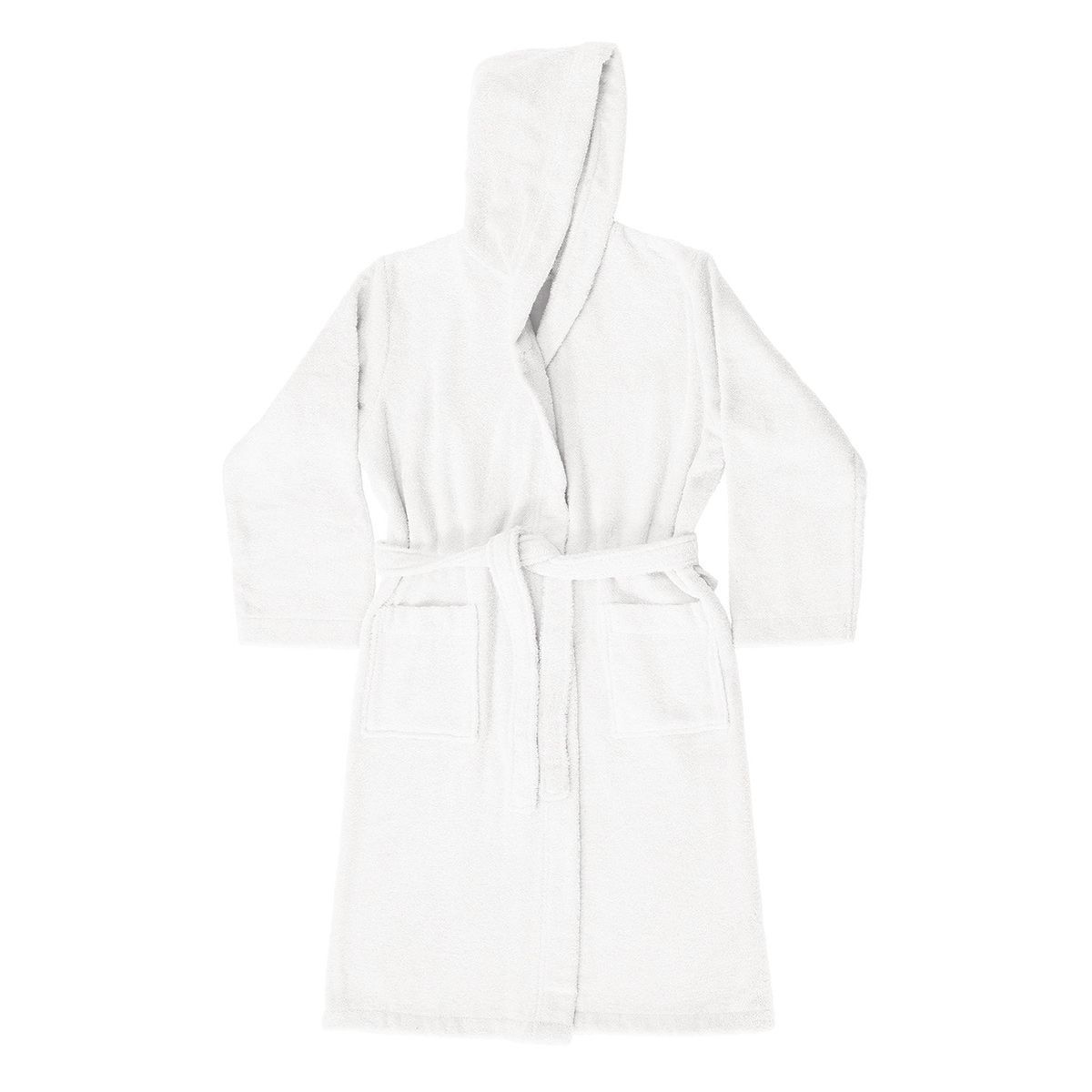 Accappatoio Bassetti Unisex in spugna di Cotone con cappuccio BIANCO