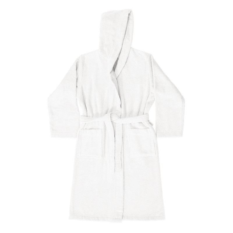 Accappatoio Bassetti Unisex in spugna di Cotone con cappuccio BIANCO