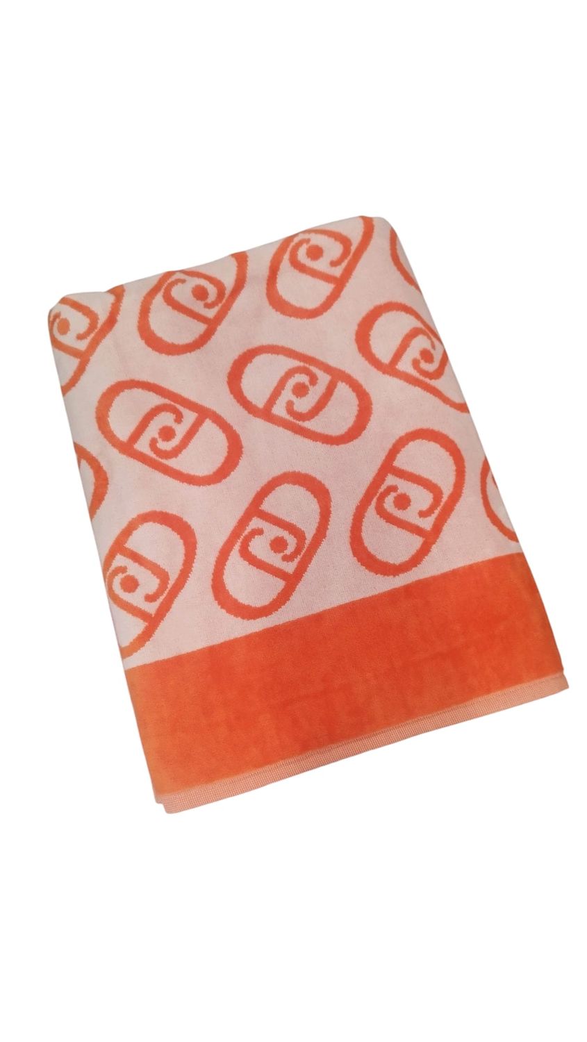 Telo mare LiuJo 100x180 in spugna Jacquard, colore: Arancio