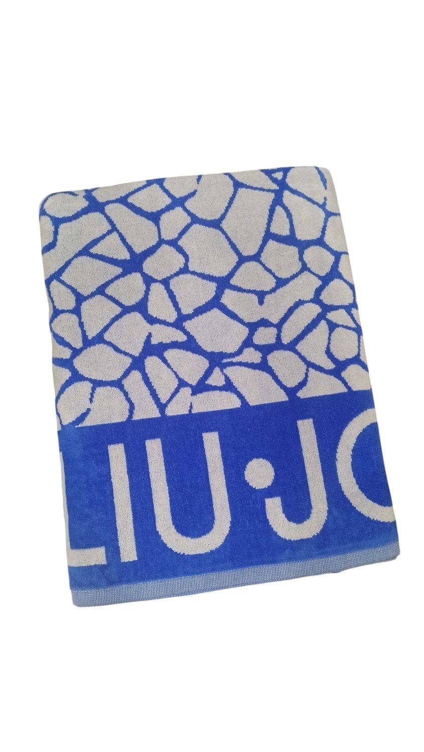 Telo mare LiuJo 100x180 in spugna Jacquard, colore: Azzurro
