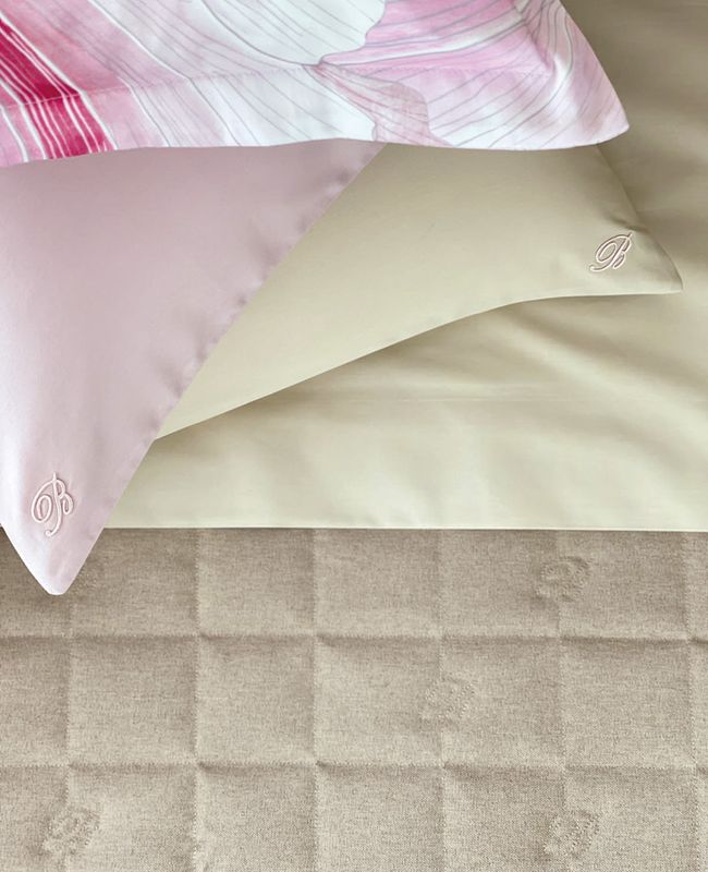 Completo Lenzuola Matrimoniale in Percalle di Cotone Blumarine art. Stile Blu