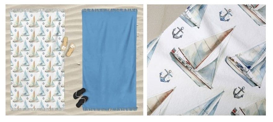 Telo mare in Microspugna con frange Galtex art. Regata