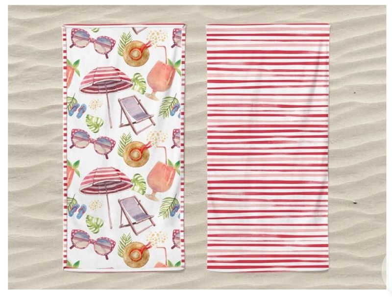 Telo mare in Microfibra double face con pochette Galtex art. Spiaggia