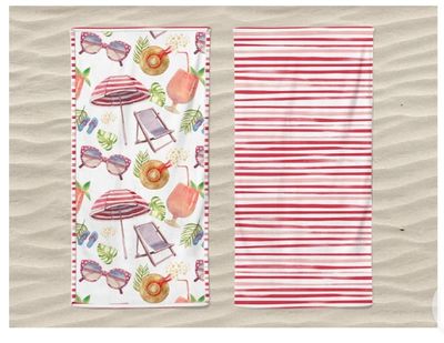 Telo mare in Microfibra double face con pochette Galtex art. Spiaggia