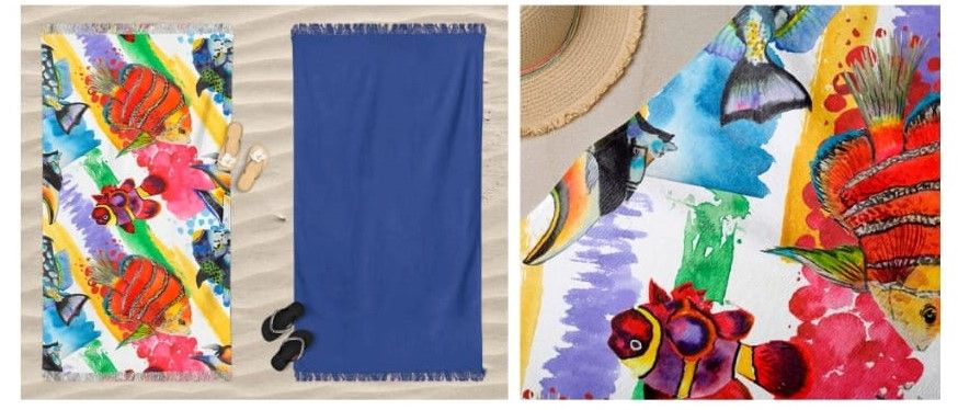 Telo mare in Microspugna con frange Galtex art. Polinesia