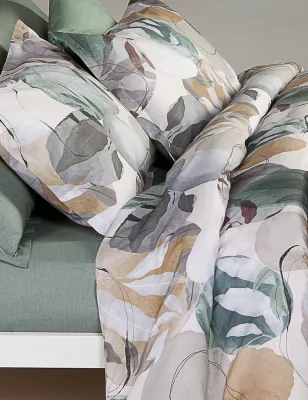 Completo copripiumino realizzato in percalle di cotone Tessitura Randi art. Kitami