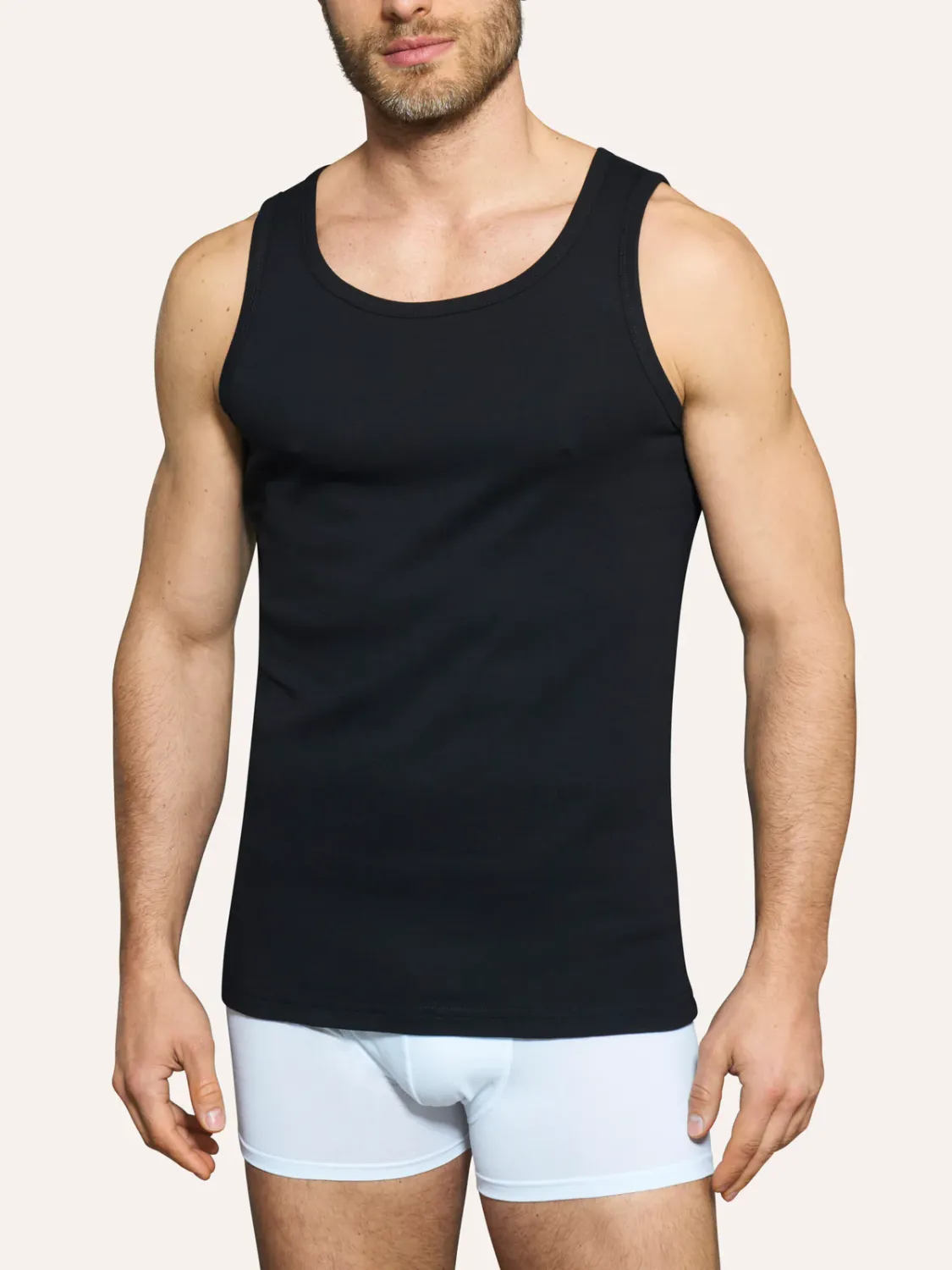 Canotta Uomo in Caldo cotone Nero - Ragno Canotta Uomo in Caldo cotone Nero - Ragno