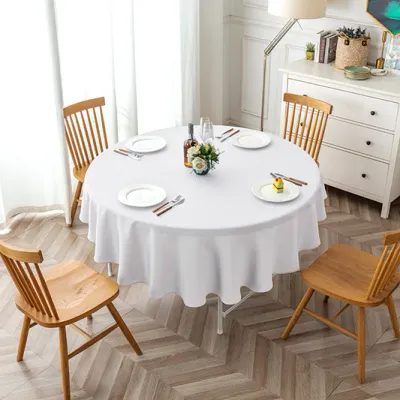 Tovaglia Rotonda In Lino Cachi 152,4 Cm – Impermeabile, Antimacchia E Lavabile Per Cucina, Pranzo E Feste