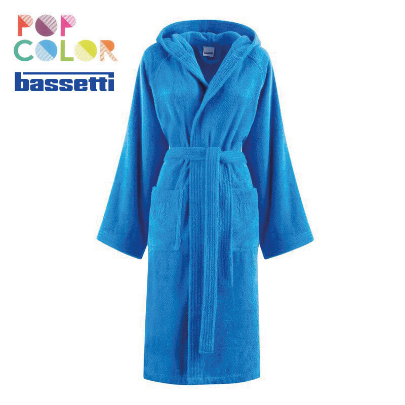 Accappatoio in spugna con cappuccio Bassetti Pop Color Oceano Accappatoio in spugna con cappuccio Bassetti Pop Color Oceano